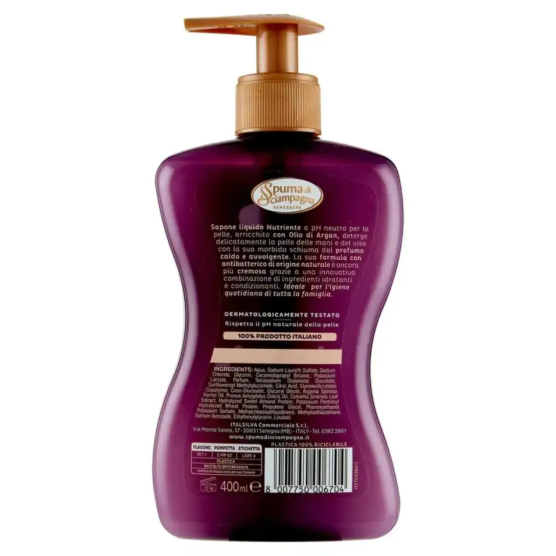 Spuma di Sciampagna Sapun Lichid Antibacterian Argan/Patchouli 400 ml Bax 6 buc.